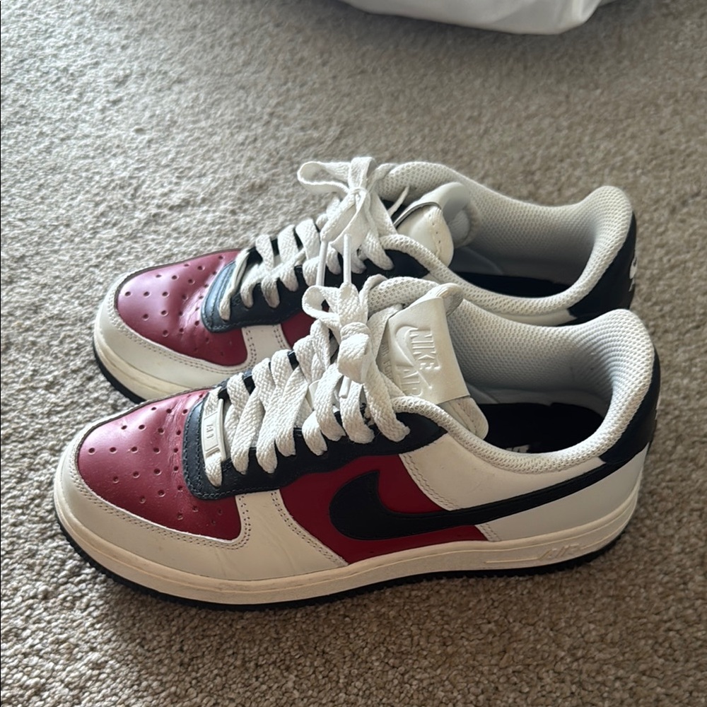 Nike Air Force 1 Red and White Shoes